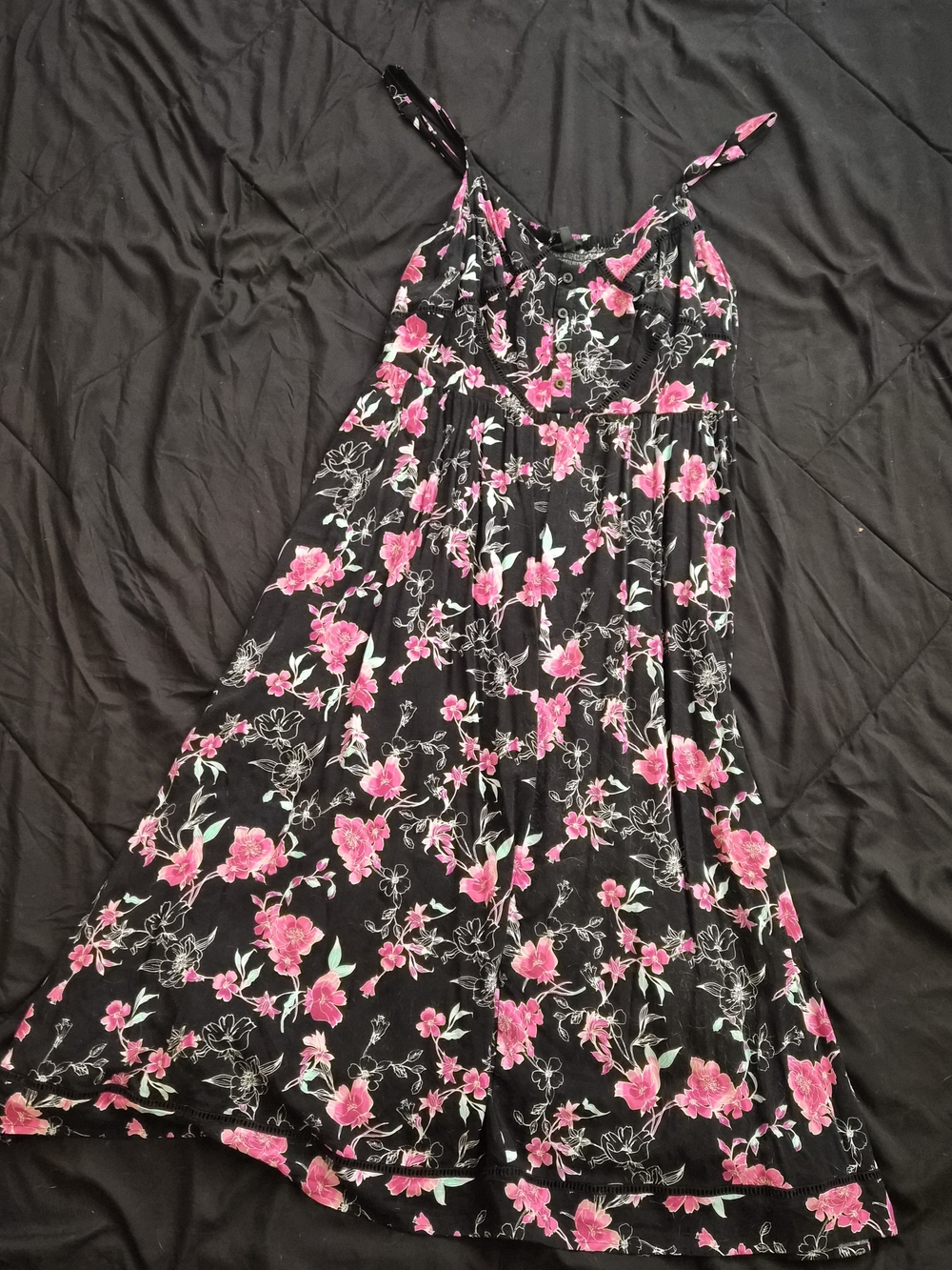 torrid Black Maxi Dress with Pink Floral Print